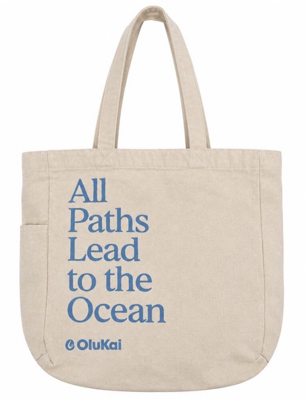 OluKai All Paths Lead to the Ocean Canvas Tote - Natural/Blue unisex cotton